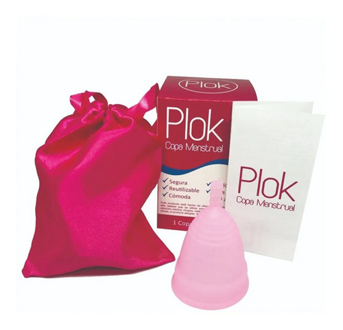 Copa Menstrual Plok Reutilizable 100% Silicona + Bolsa Seda