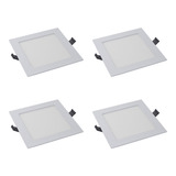 Panel Led P/embutir 12w Ledvance Calida Cuadrado Pack X 4