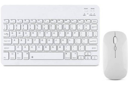 Teclado Bluetooth Recargable Mouse Keyboard Color Pastel Kit