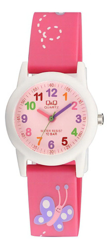 Reloj Infantil Para Niña Q & Q Mariposa Análogo Vr99j002y