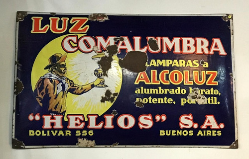 Cartel Antiguo Enlozado Comalumbra. Helios. 7o 1452