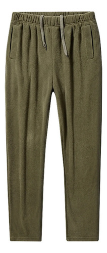 Pantalones Para Hombre De Forro Polar De Color Liso, Gruesos