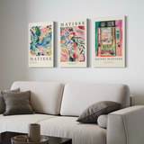 Set De 3 Cuadros Bastidor Canvas - Matisse Pintura 40x60cm