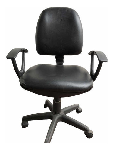 Silla Computadora Negra Cuerina Ergonometrica Buen Estado