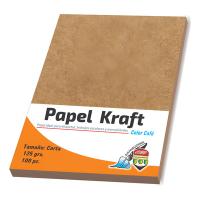 Papel Cartulina Kraft Tamaño Carta 100 Pz Invitaciones 125gr | MercadoLibre
