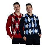 Kit 2 Blusas De Frio Masculina Tricot Trico Frete Grátis