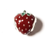 Charms Tipo Padora De  Plata Pulsera Frutilla