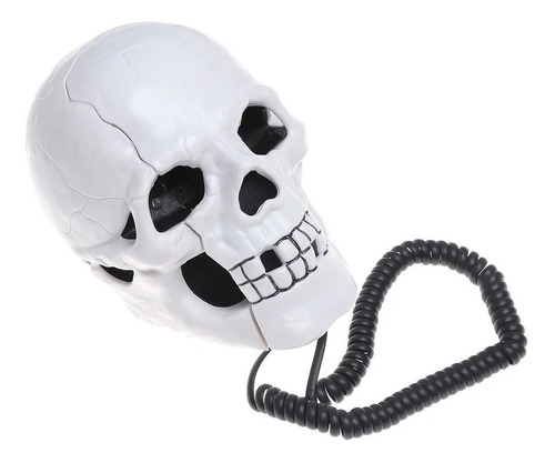 Telefono De Casa Fijo Forma De Craneo Calavera Blanca