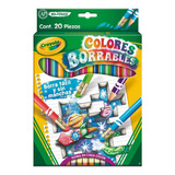 20 Lápices De Color Borrables Con Sacapuntas Crayola