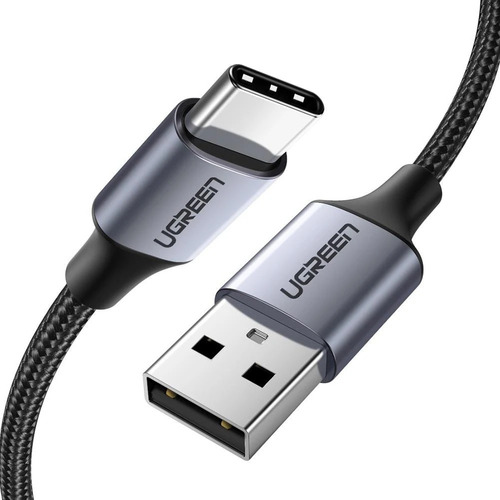 Cable Cargador Ugreen Usb C Trenzado Aluminio Usb A Qc 1m Color Negro