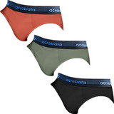 Pack X3 Slip Acrobata 5118 De Algodón & Lycra Liso 