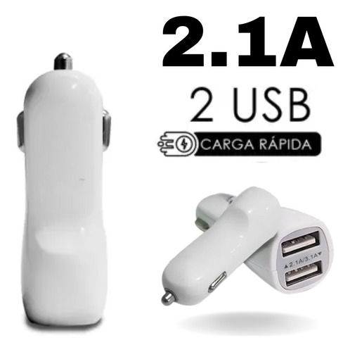 Carregador Veicular Carro Universal 2.1a Turbo 2 Entrada Usb