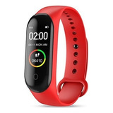 Reloj Smart Watch M6 Ritmo Cardiaco Podometro Calorias Color De La Caja Negro Color Del Bisel Rojo