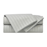 Juego De Sabanas King Gris Claro Sateen Stripe 