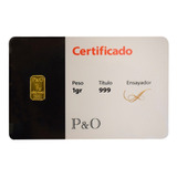 Lingote De 1gr De Oro 24k Certificado