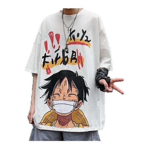 Camisa De Pareja De Anime De Una Pieza Con Estampado De