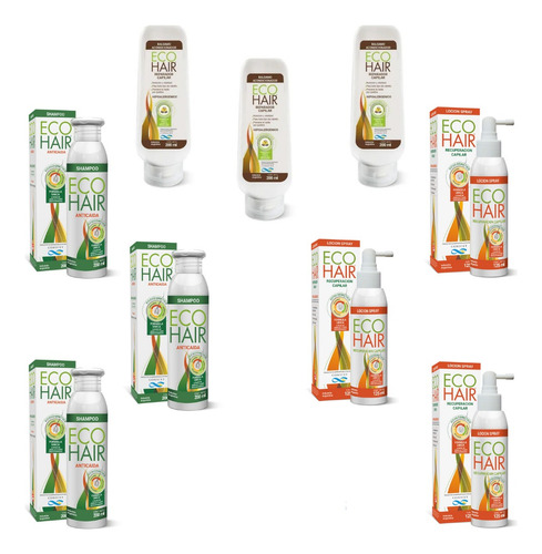 Eco Hair 3 Shampoo + 3 Acondicionadores + 3 Balsamos Conicet