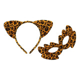 Set Leopardo Para Disfraz Niños Animales Selva Cotillón