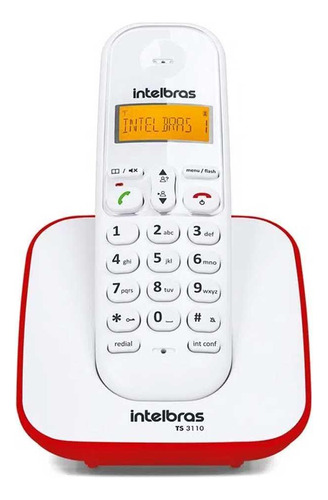 Telefone Sem Fio Digital Intelbras Ts3110 - Vermelho