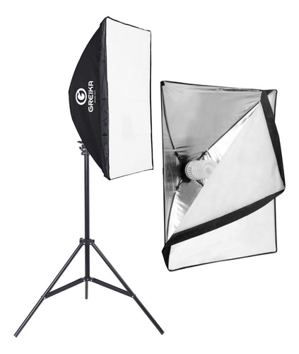 Soft Box 50x70 Greika Luz Continua Fria Bocal E27 + Tripé 2m