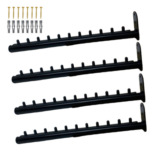 Kit Quatro Araras Rt Fixas Cabideiros 40cm Para 10 Cabides