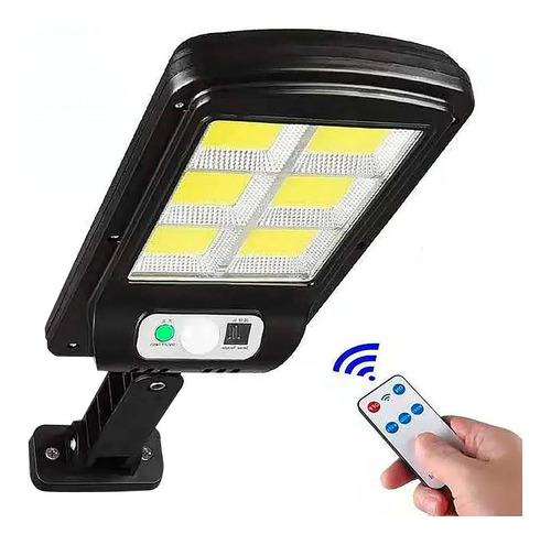 Mini Luminária Led Solar 120cob Parede Refletor Poste Sensor