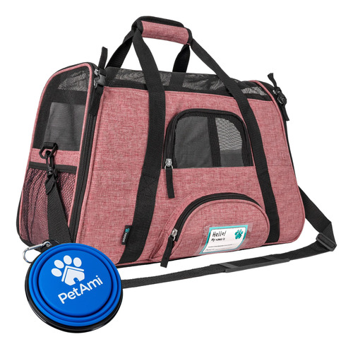 Transportadora Para Gatos Cachorros Bolsa Rojo Claro Grande