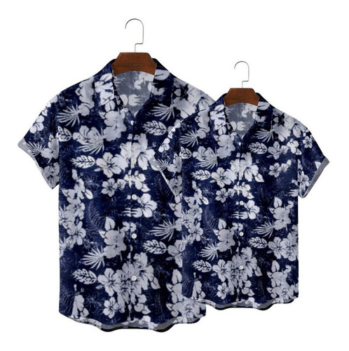 Camisas Hawaianas De Manga Corta Para Hombre Y Niño