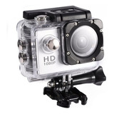 Camara Deportiva Sport Cam Full Hd 1080p Sumergible 30 Mt Color Gris