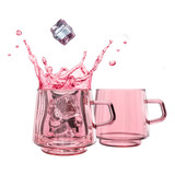 Greenline Goods Tazas De Vidrio Rosadas  Taza Apilable Con