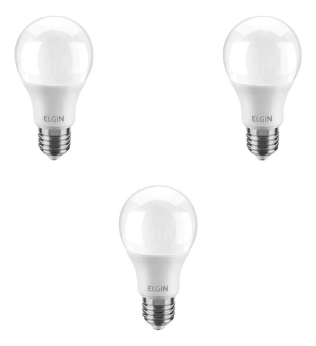 Kit 3 Lâmpadas Bulbo Led Elgin 48bled2f15yu A60 15w 6500k