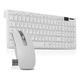 Kit Teclado E Mouse Sem Fio Wireless Estone Branco Slim