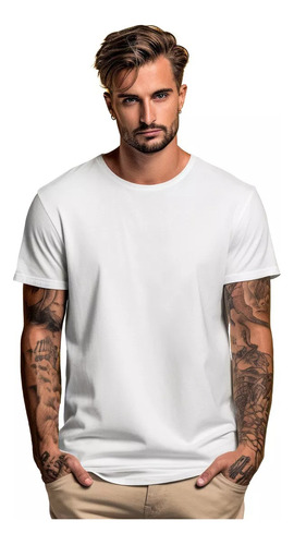 Polera Premium Fibra Bambú Manga Corta Basico Hombre Cuellov