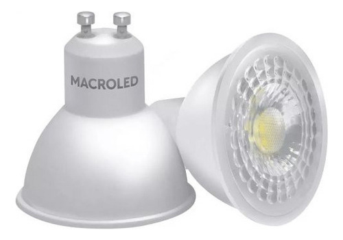 Lampara Dicroica Led 7w Gu10 De Pvc Macroled X10 Color De La Luz Blanco Neutro 220v