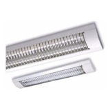 Plafon Led Aplicar Con Louver Para 2 Tubos T8 Oficina Blanco