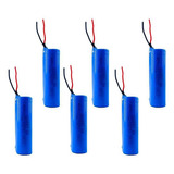 6x Super Bateria 3,7v 18650 2200mah Com Fio