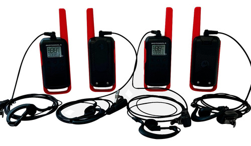 Kit 4 Rádio Talkabout  Motorola T210br Até 32km + 4 Fones