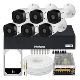 Kit Cftv 6 Cameras Full Hd 1220 Dvr Intelbras 1008-c 1tb 10a