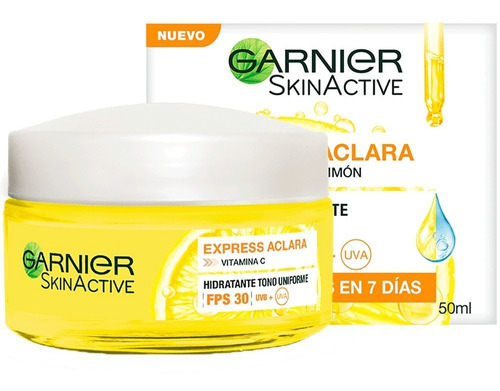 Crema Garnier Skin Active Aclara Vitamina C Limón Fps 30