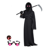 Halloween De Miedo Rojo Ojo Grim Reaper Disfraz, Guadaña Fantasma Darkseid Spooky Jugar Disfraz De Halloween Para Niños