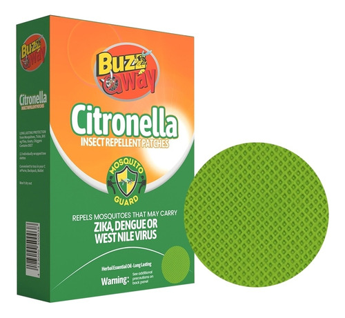 36 Parches Repelente De Insectos Mosquitos Citronela Natural