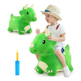 Triceratops Inflable Saltarin De Felpa Suave Color Verde