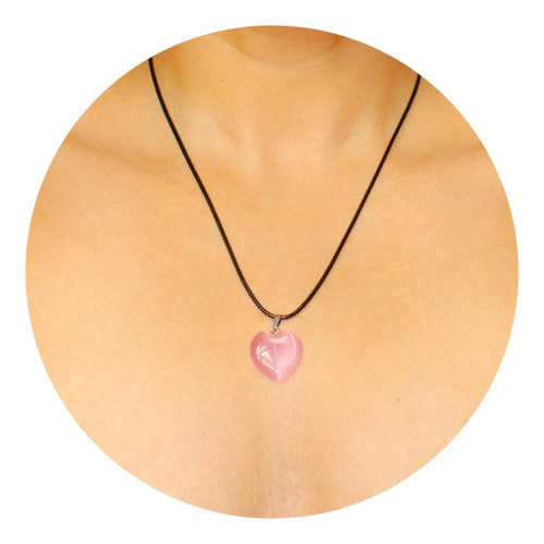 Collar De Cuarzo Con Forma De Corazón Para Atraer El Amor 