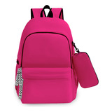 Mochila Bolsa Feminina Volta As Aulas Trabalho Luxo Escola Cor Rosa Pink