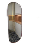 Espelho Oval Corpo Inteiro Com Moldura Decorativo 1,50 X0,50 Moldura Rosê