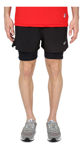 Short Lotto Run Fit Hombre En Negro | Stock Center