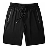 Bermudas Para Hombre, Pantalones Cortos Deportivos Negros