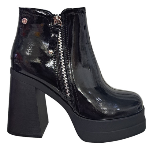 Botin De Mujer Charol Negro Plataforma Z10