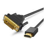 Cable Hdmi A Dvi 24+1 Fichas Doradas 1.5 Mts Pc A Tv Full Hd