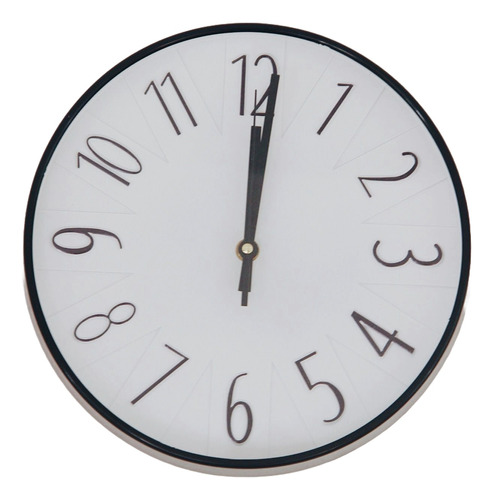 Reloj De Pared Moderno Blanco Negro Minimalista Grande 25cms